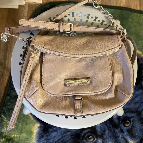 Nine West Crossbody Bag Purse Tan Small - Picture 1 of 9